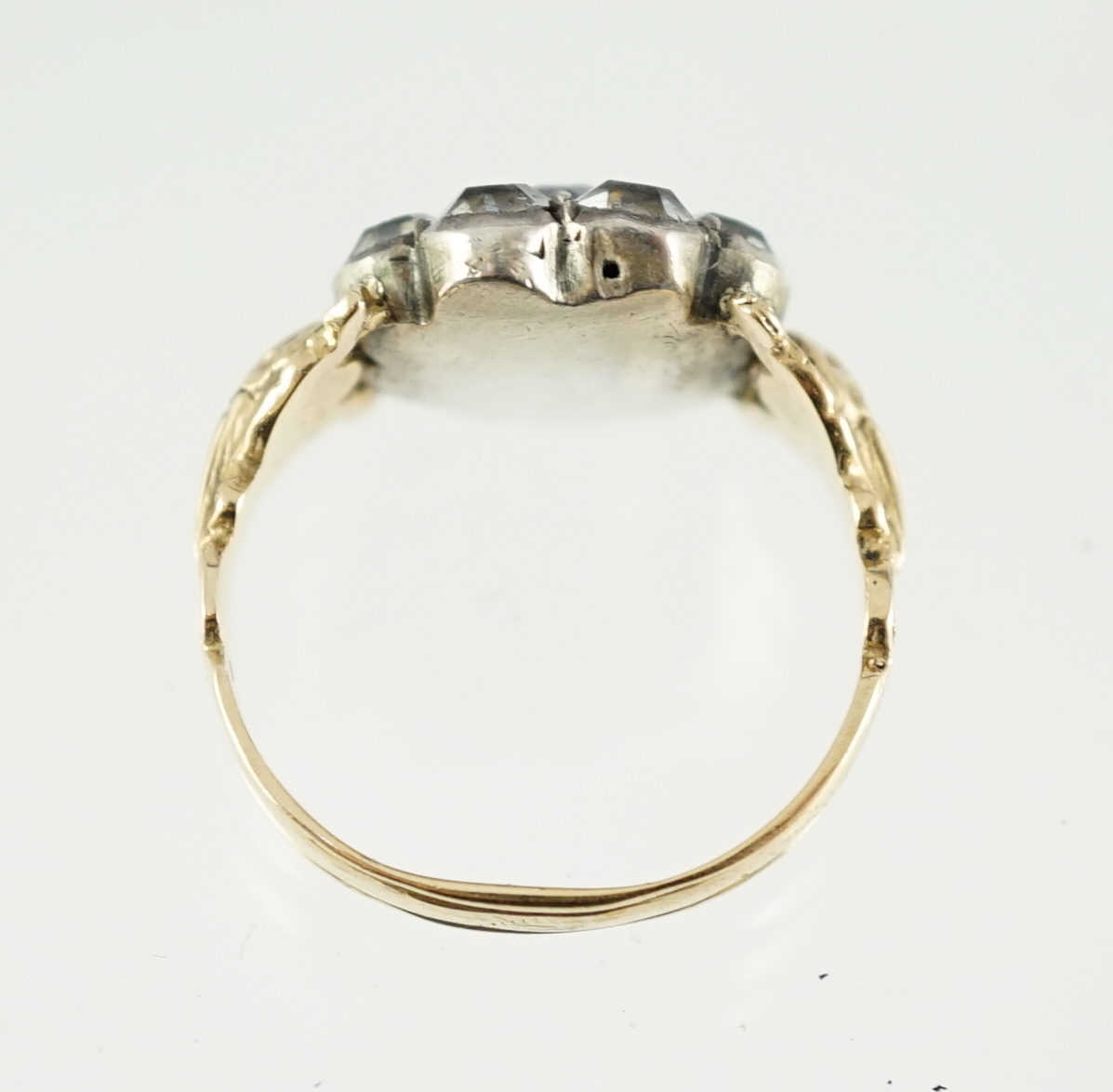 A Georgian, gold, silver and paste set cluster ring